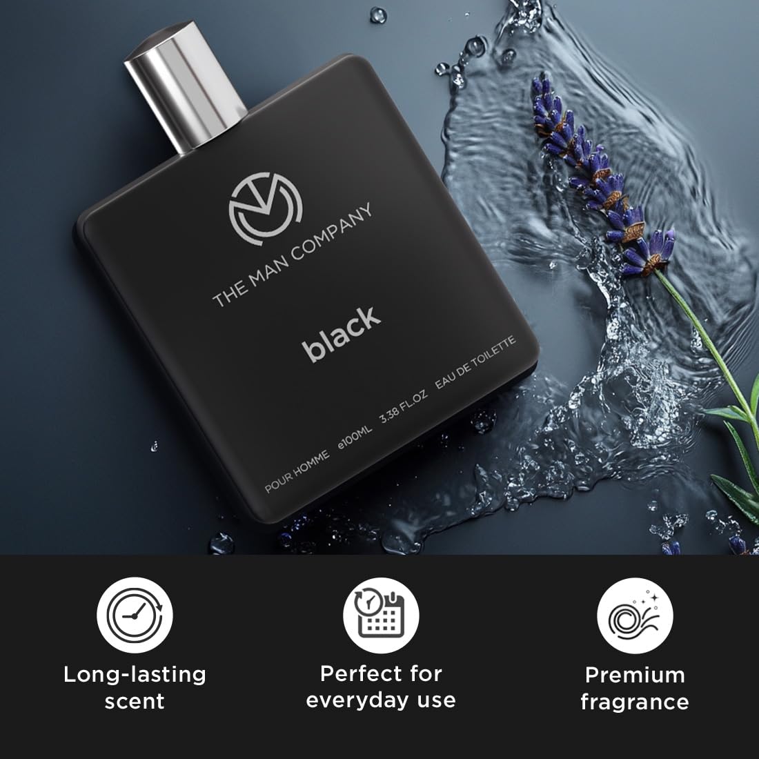 The Man Company Fresh Black Edt Perfume For Man - 100Ml | Premium Long-Lasting Fragrance | Perfume Gift for Friend | Anniversary Fragrance Gift | Valentine Gift For Man